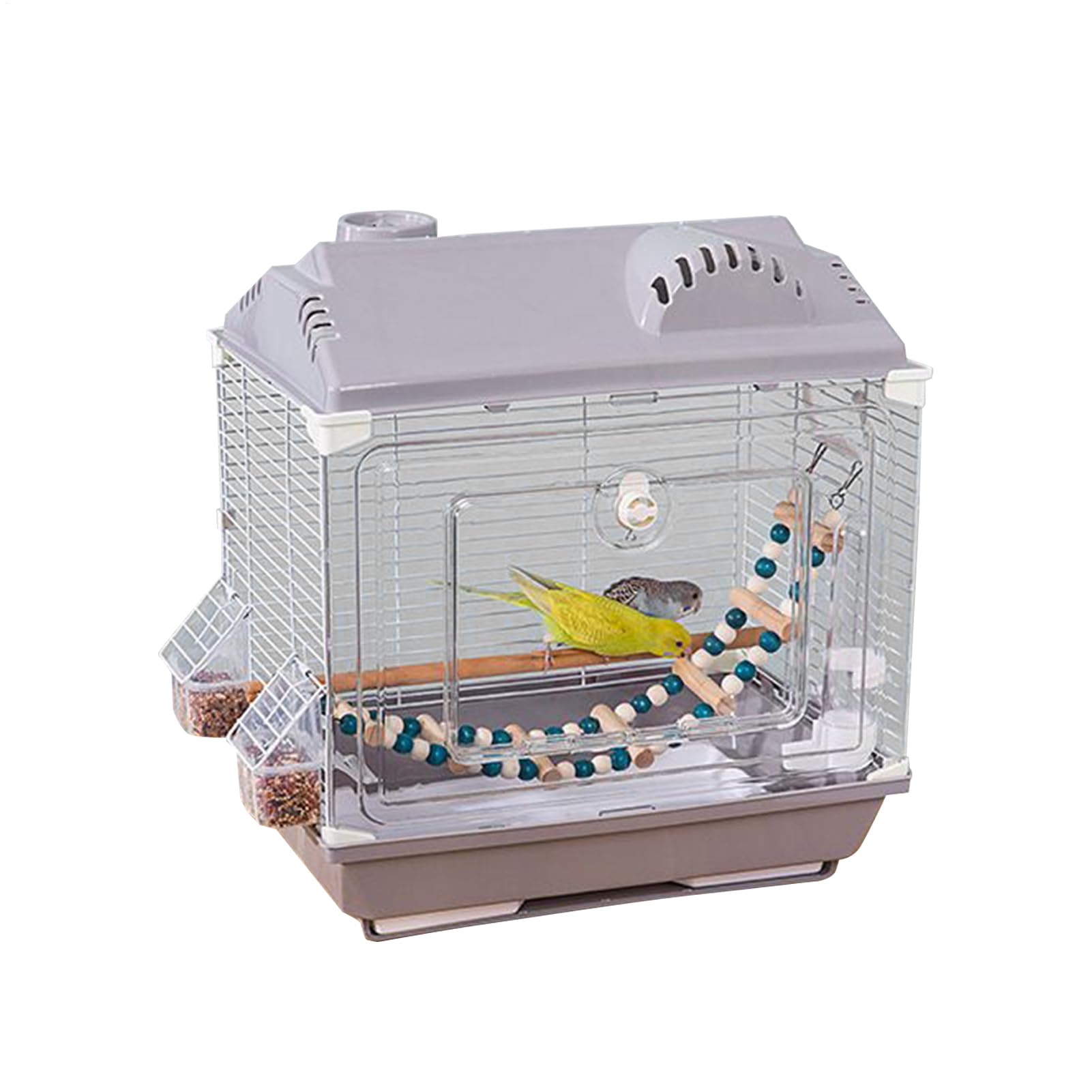 Transportín de Viaje para Aves Transportín Portátil Transpirable y Antifuga | Jaula Portátil con Bebedero y Percha para Estudiantes, Niñas, Jóvenes, Preescolares, Hijos, Hijas, Familiares y
