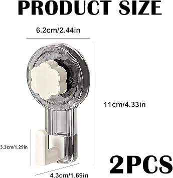 Suction Cup Hook, Extra Strong, Towel Holder, No Drilling, Vacuum Suction Cups with Hooks for Bathroom and Kitchen, Strong Hold on Glass, Tiles, Metal