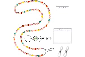 Wooden ID Badge Lanyards for Teachers with Eyeglass Holder