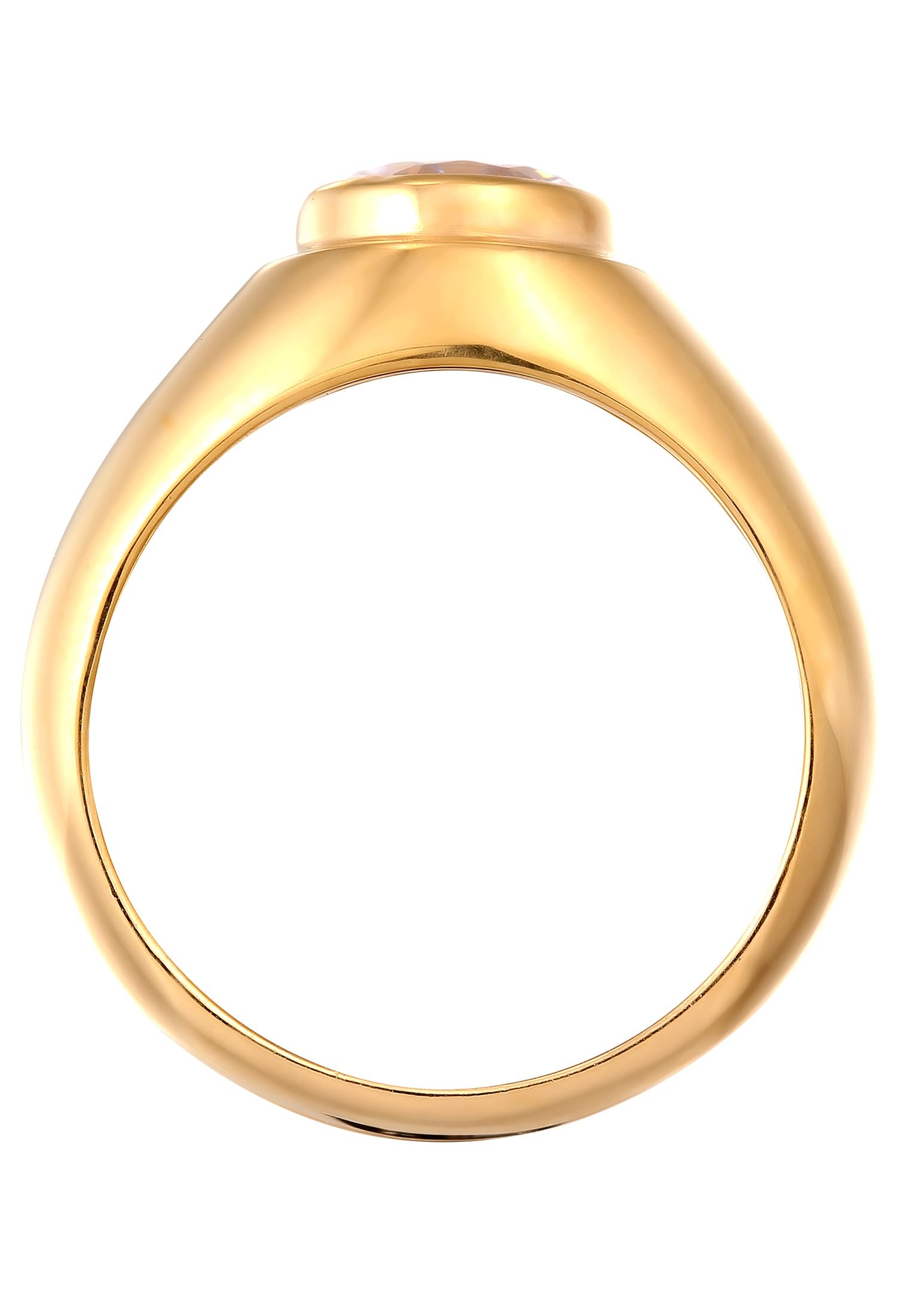 Kuzzoi Anello da uomo in argento 925 con zirconi placcati in oro 24 carati, con pietra per l'uomo, misura 60-66, 0608232924
