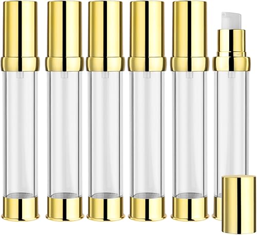Miniatura 7 de 6 botellas de vacío de 0.5 fl oz0.5 onzas, dispensador de bomba sin aire, rellenable, tamaño de viaje, envases de maquillaje para loción cosmética,