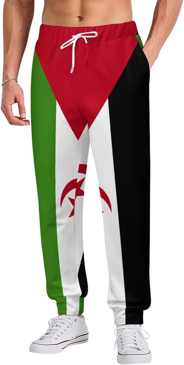 Tuvalu Flag Mens Sweatpants Funny Casual Track Pants with Elastic Cute