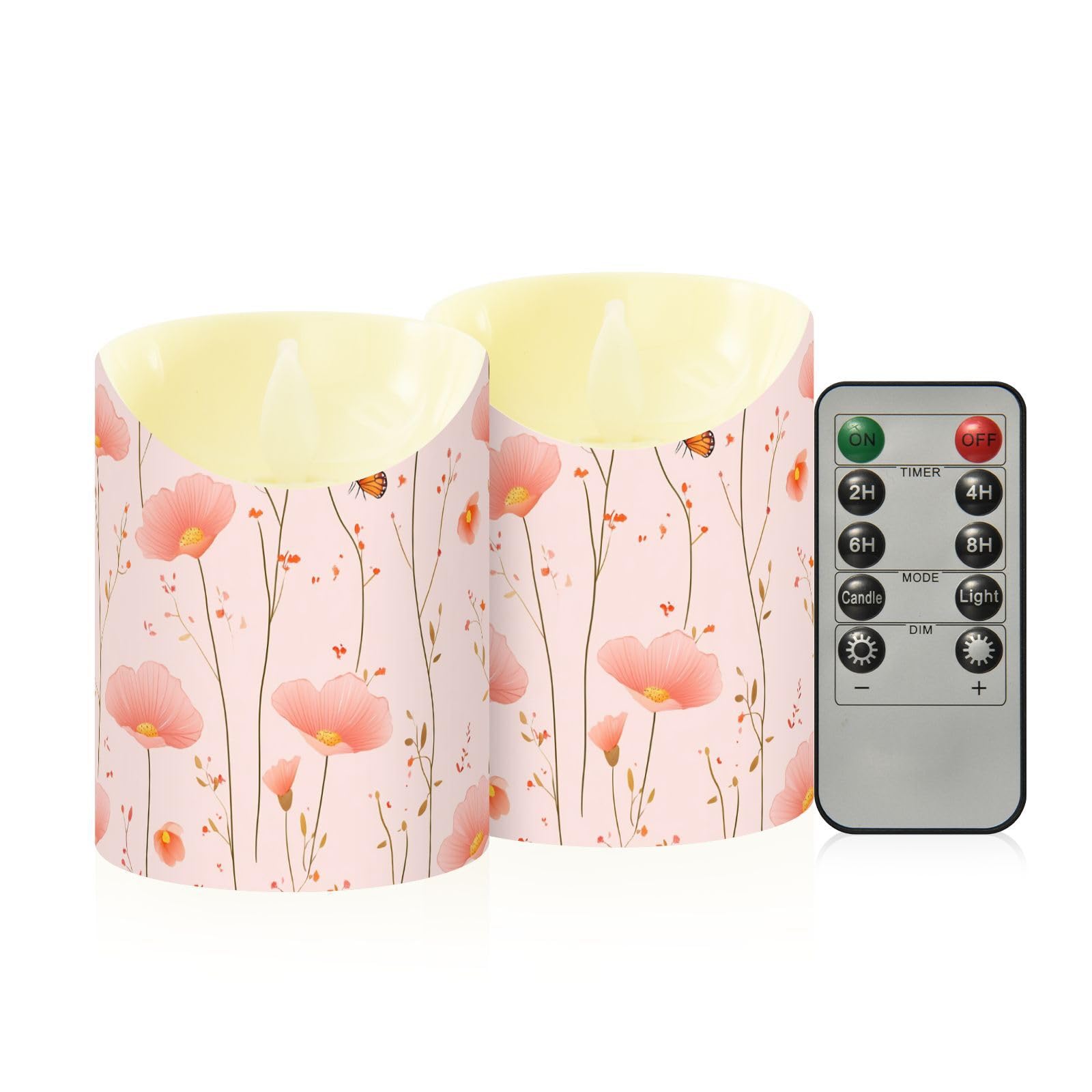 Pilar velas sin llama de San Valentín con control remoto, pack de 2 8