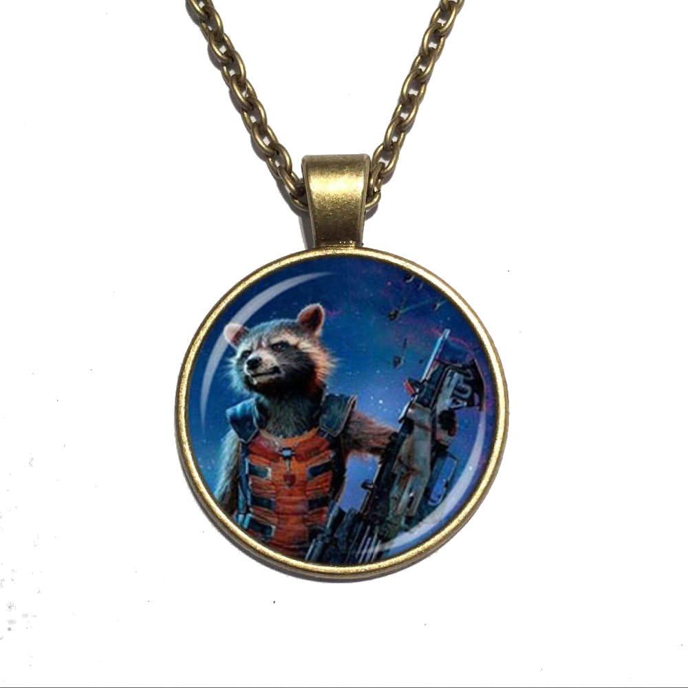 Glass Dome Guardians of The Galaxy Necklace Rocket Raccoon Pendant