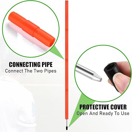 Miniatura 3 de TOBWOLF 6 bastones ajustables de entrenamiento de agilidad de fútbol de 6 pies, juego de bastones de entrenamiento de agilidad de slalom, palos de