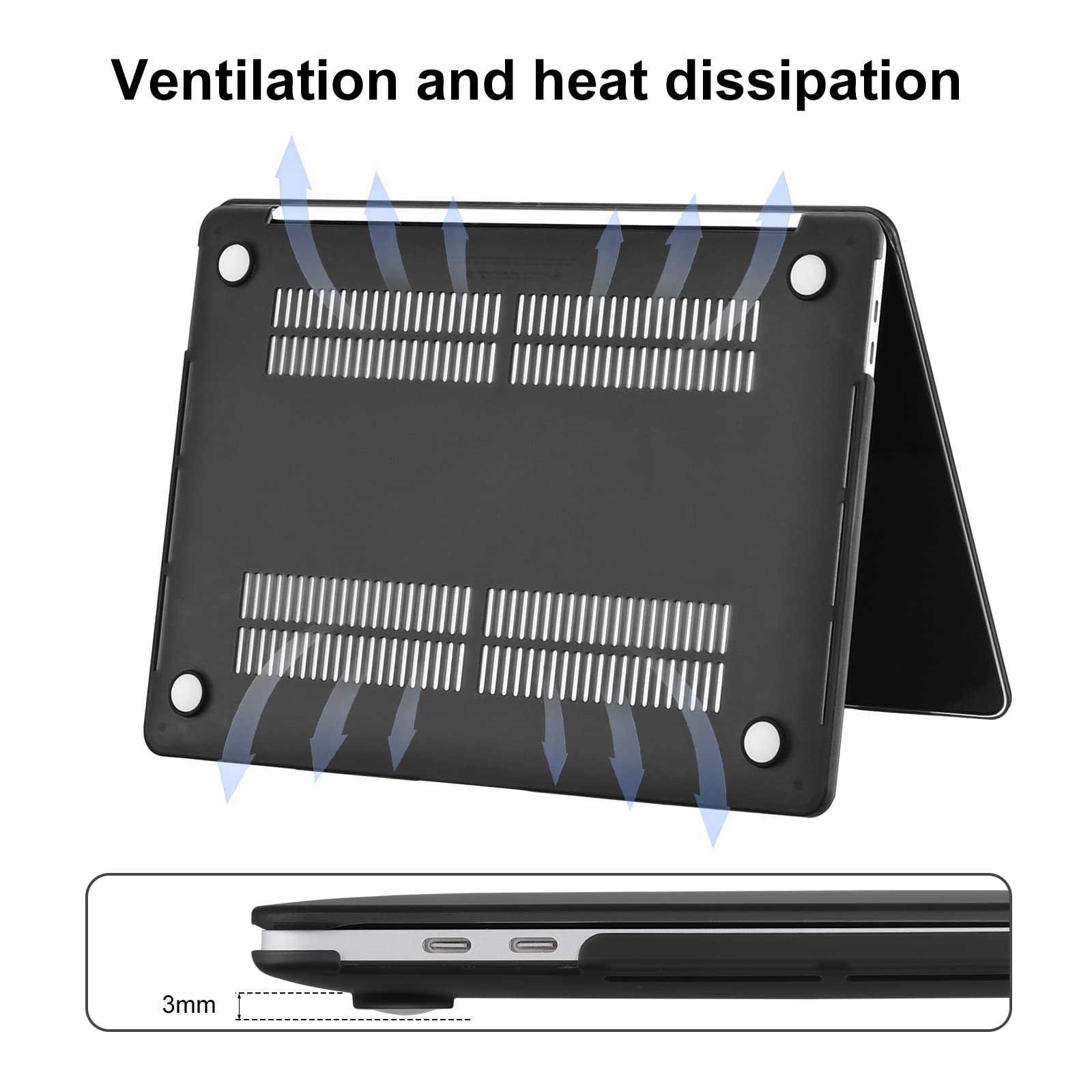 Custodia Opaca Per MacBook Pro 13" M1/M2 - Copertura PP Anti Graffio Nera - Foto 6