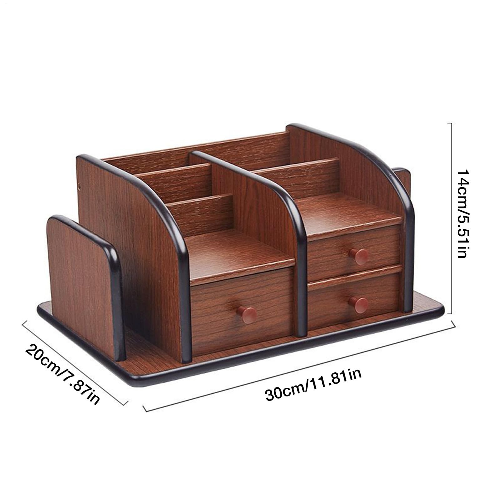 Soporte Control Remoto de Mesa Estante Cargador Con Cajón Y Libreta | Organizador De Escritorio En Madera Con Cajones Llaves Bloc Notas Lápiz Suministros Oficina Muebles Pequeños Café Mesita