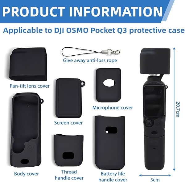 7 Étuis de Protection pour DJI OSMO Pocket 3 - Coque Silicone Accessoires Ajustement Précis - 2