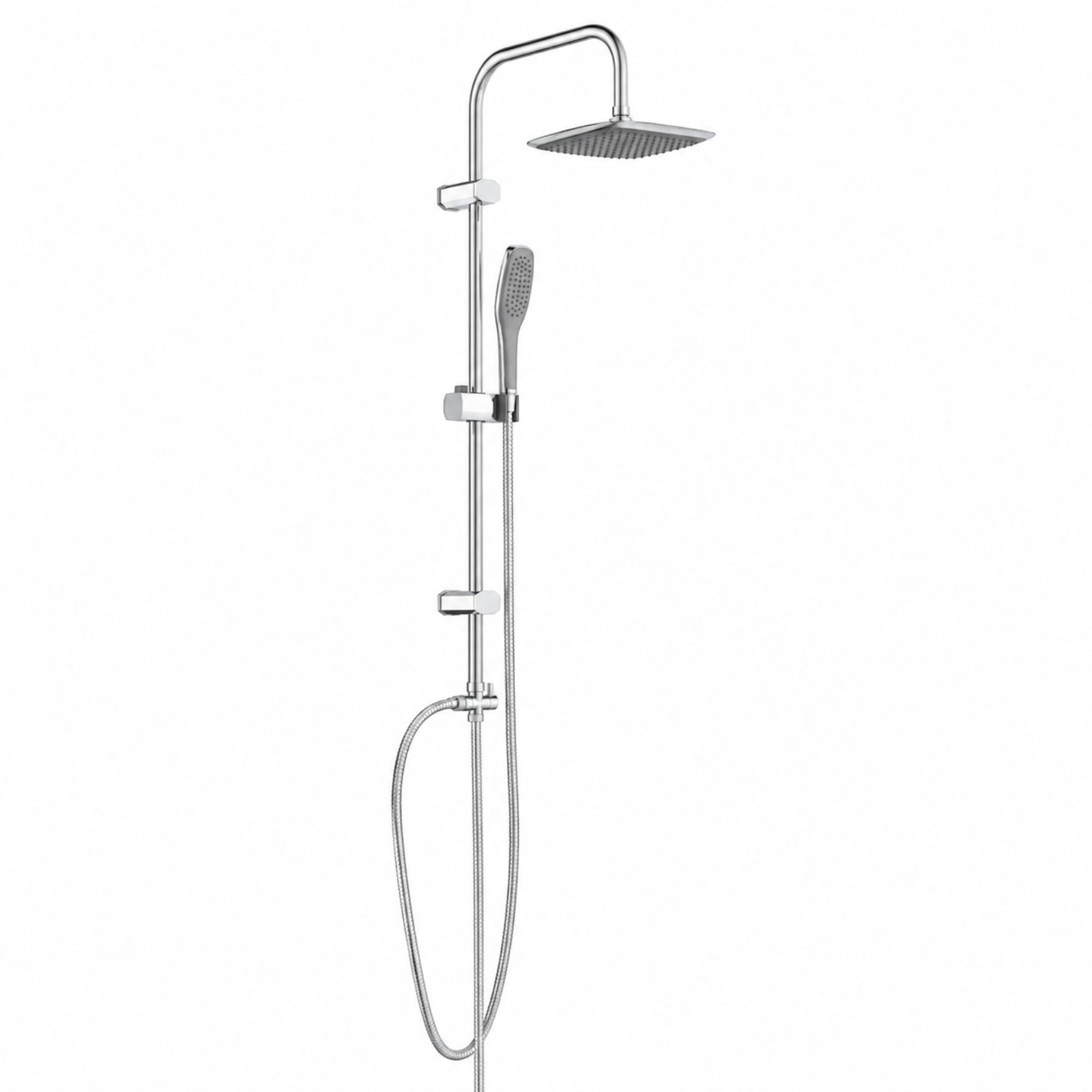 HM Columna de Ducha sin Grifo, Cromada, Rociador 25 x 20 cm