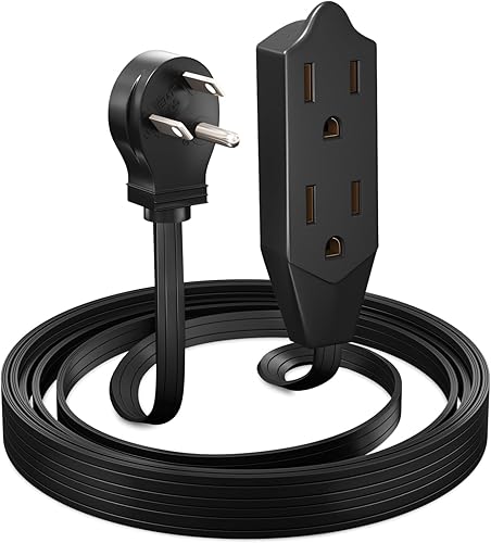 Maximm Cable de extensión de enchufe plano de 3 pies cable de extensión multitomacorriente cable de extensión de enchufe en ángulo de 3 puntas