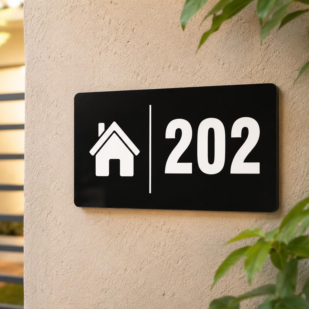 Room Number Plate Customized for Door, Gate, Flat, Apartment, Hotel & Hospital Waterproof Indoor & Outdoor Name Plate 4" x 7" Inches 3 mm thick Acrylic House Number Plate (NP-012)-image-32