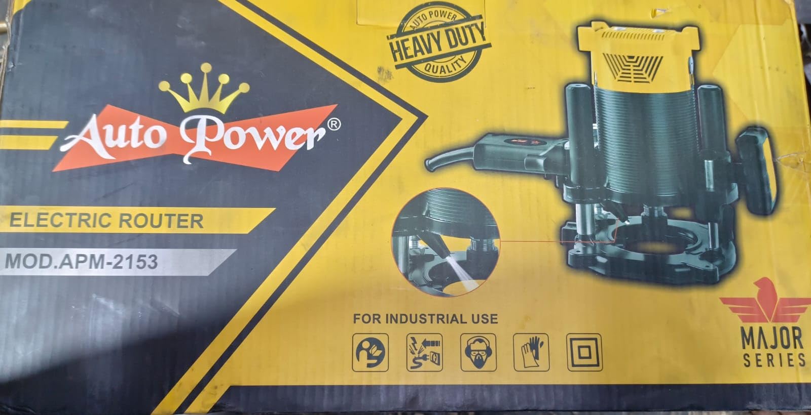 Auto Power 12mm Palm Router Electric Hand Trimmer Wood Router| 1800 Watt Heavy Duty MOD.APM-2153 | 22000rpm 1 Year Warranty