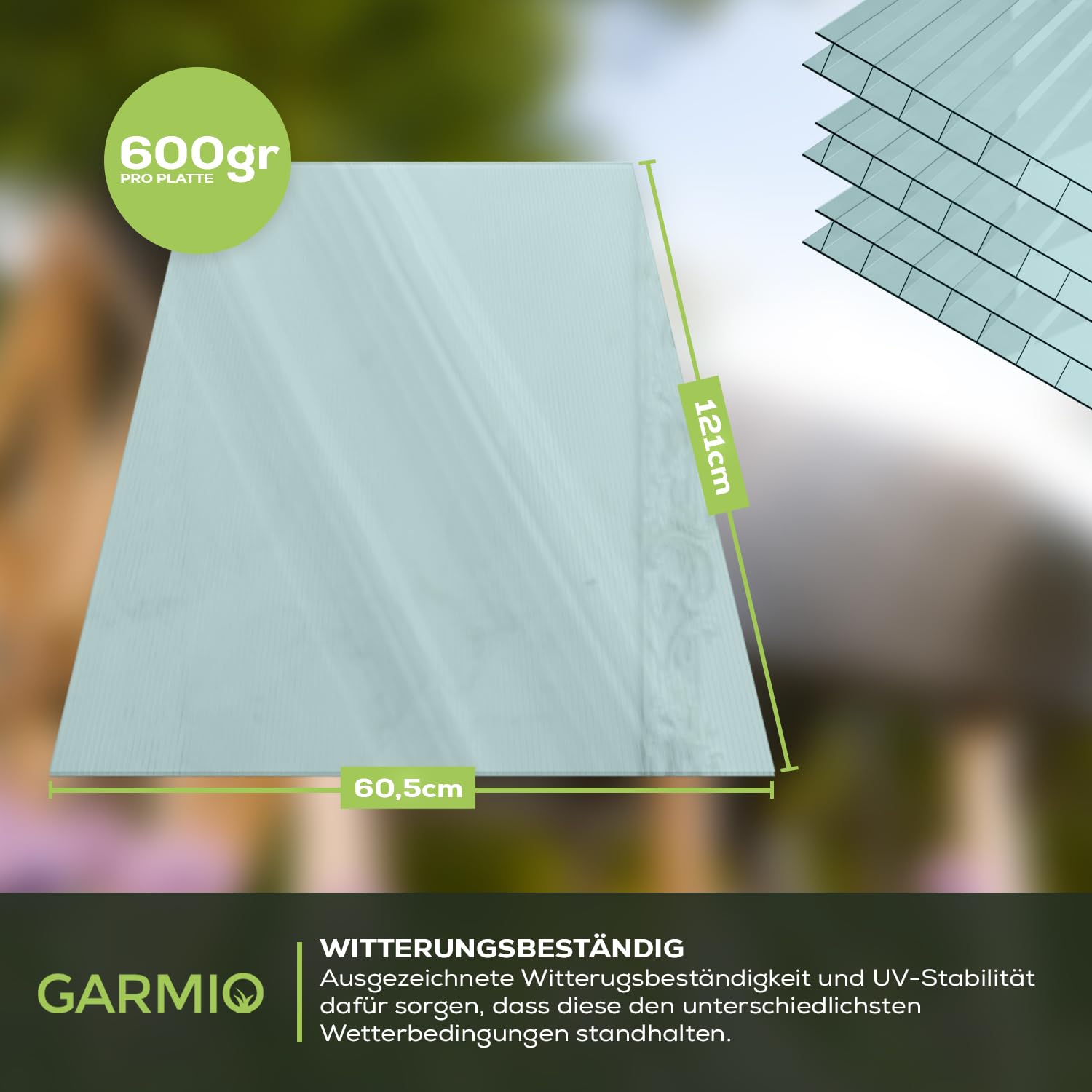 GARMIO® Hohlkammerstegplatten ACRI 10mm Transparent