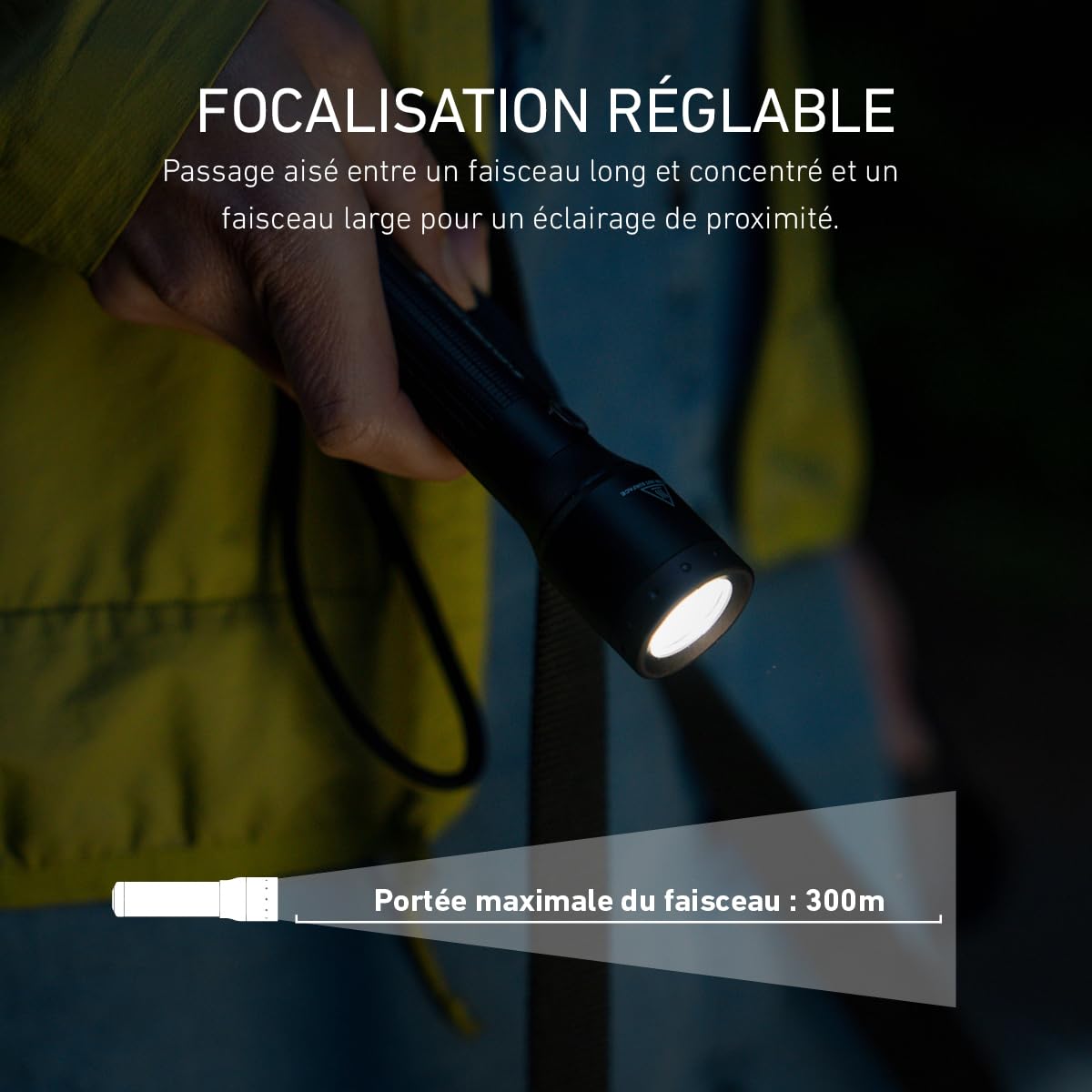 Ledlenser P7R Core Lampe torche rechargeable, 1400lm, 300m, étanche IP68 | Mise au point réglable, 202 g, jusqu'à 90 h d'autonomie, modes SOS et Strobe, idéale pour la randonnée, le camping | 2020