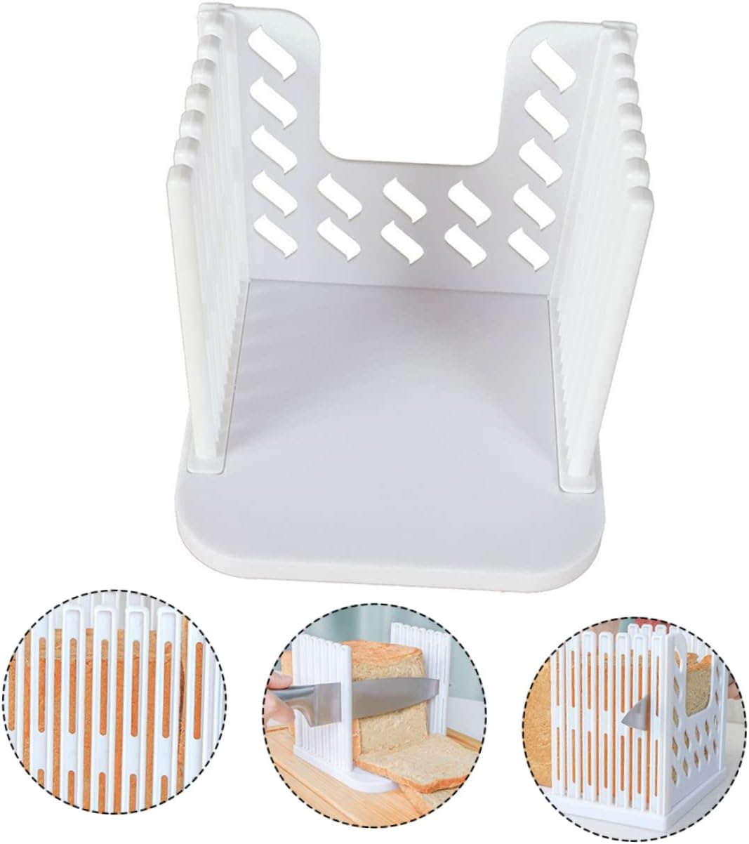 Mikinona Plastic Toast Slicer Tool Bread Cutting Guide for Home Restaurant Use Lightweight Bread Slicer for Even Slices for Toast Sandwiches More