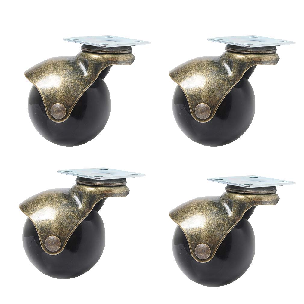 YUZGUHEY 2 Inch 50mm Antique Furniture Ball Casters, Oil Rubbed Bronze Swivel Wheels with for Sofa Chair Coffee Table(4pcs)