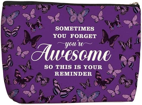 Wenboco Inspirational Purple Gifts for Women Purple Accessories Makeup Bag