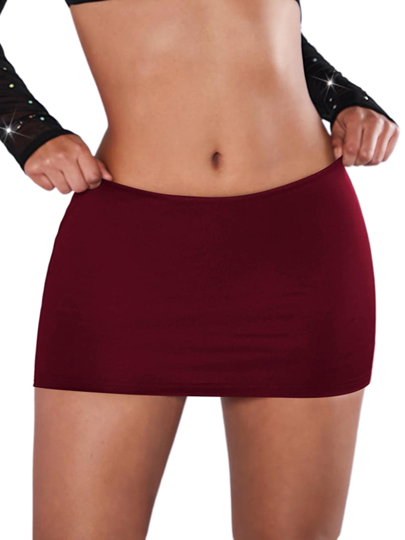 SweatyRocksWomen's Casual Elastic Waist Solid Bodycon Mini Skirt Streetwear