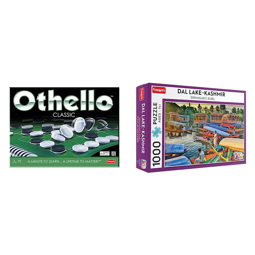 Funskool Games - Othello + Play & Learn-Dal Lake Kashmir,Educational Puzzle,7+Years
