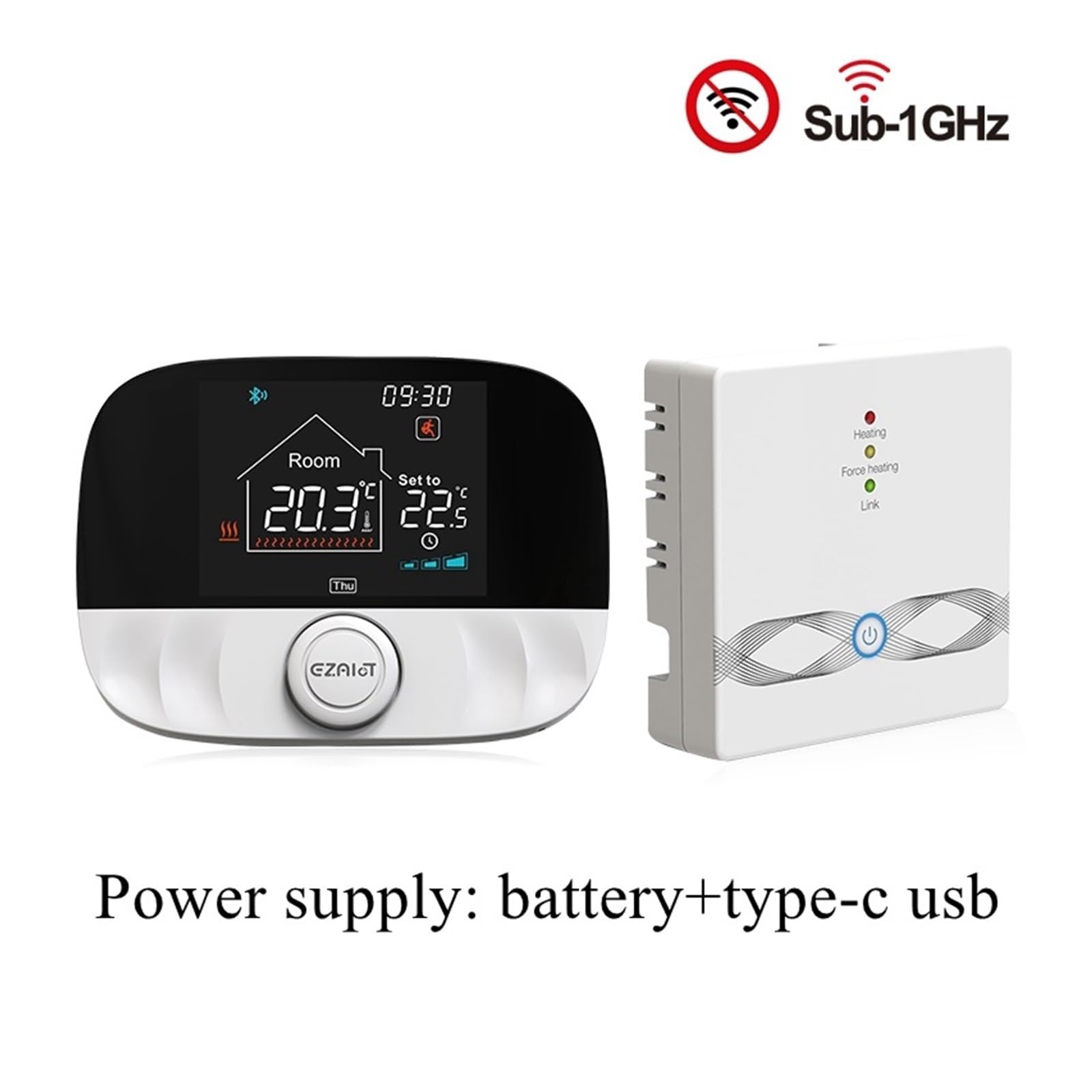 Inteligentny termostat, Inteligentny termostat Tuya, bezprzewodowy regulator temperatury do podgrzewania wody w kotle gazowym, termoregulator LCD Smart Home(White T9N)