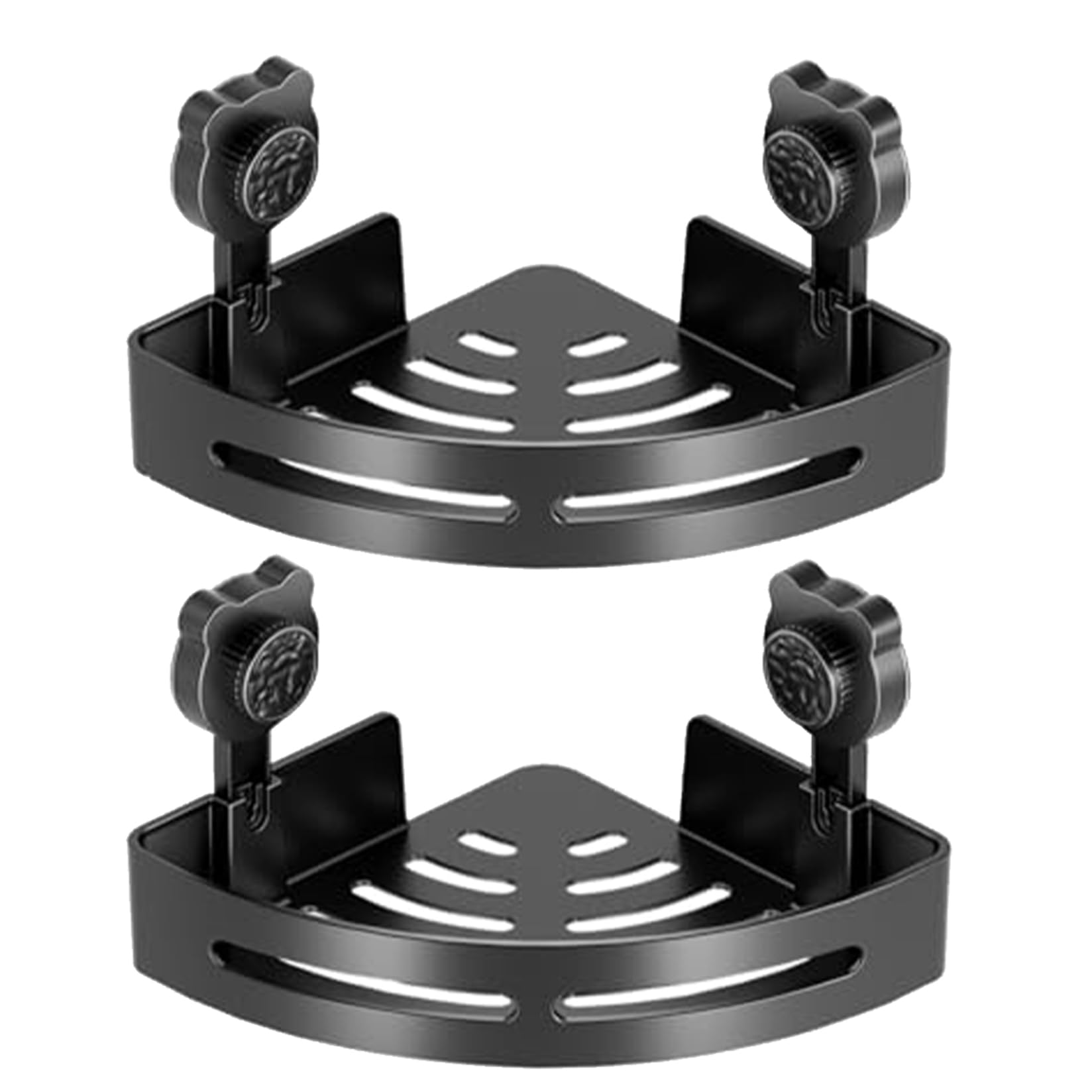Perodlly 2-Pack Shower Corner Caddy, Heavy-Duty Suction Cup Shower Shelf for Bathroom, No Drill Bathroom Organizer with Strong Hold for Tile & Glass..