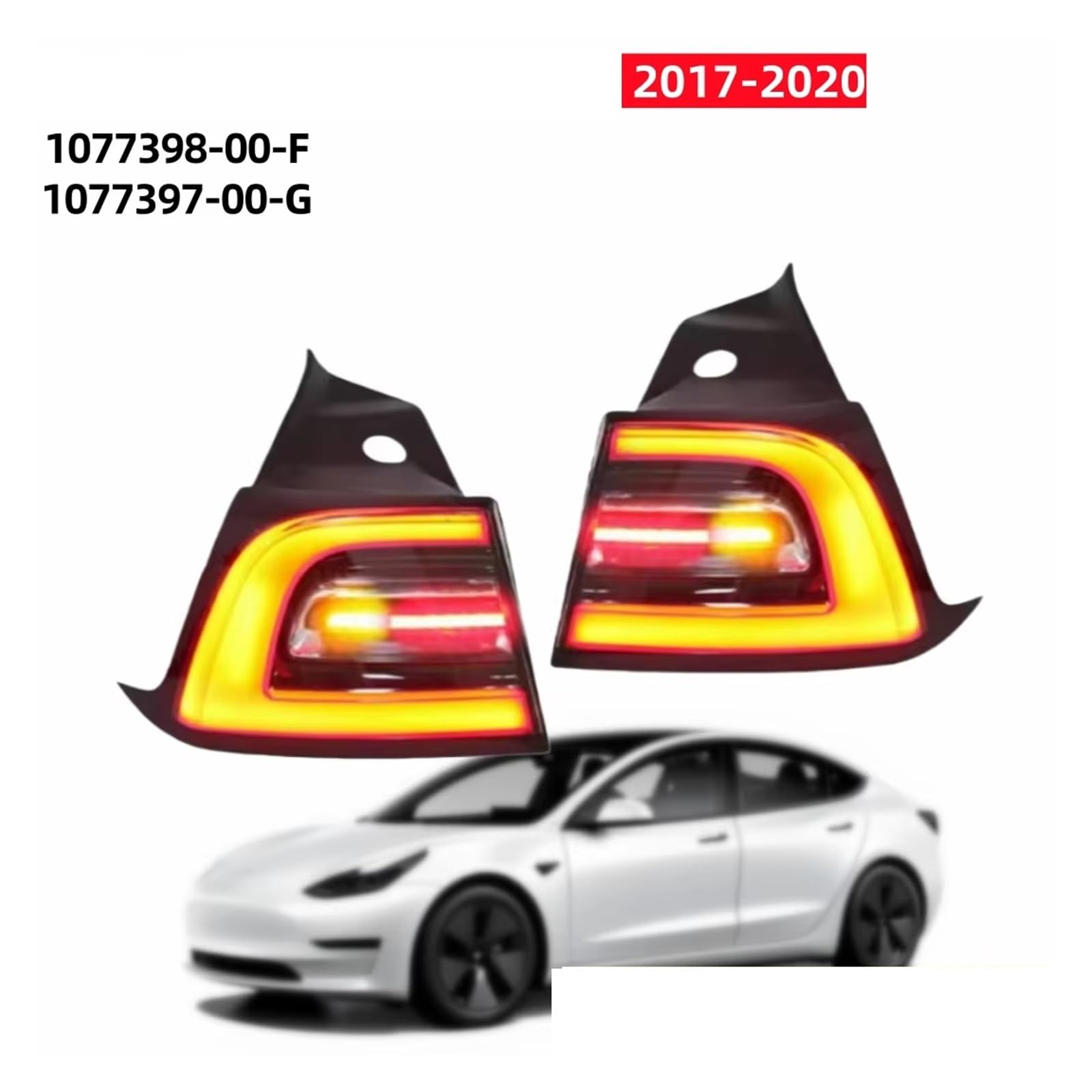 Gruppo fanale posteriore Per Tesla Per Model 3 Per Y 2017-2020 Lampada posteriore Indicatore direzione Luce arresto del freno Guida Fendinebbia Luci posteriori a LED Fari di stop(Sinistra)