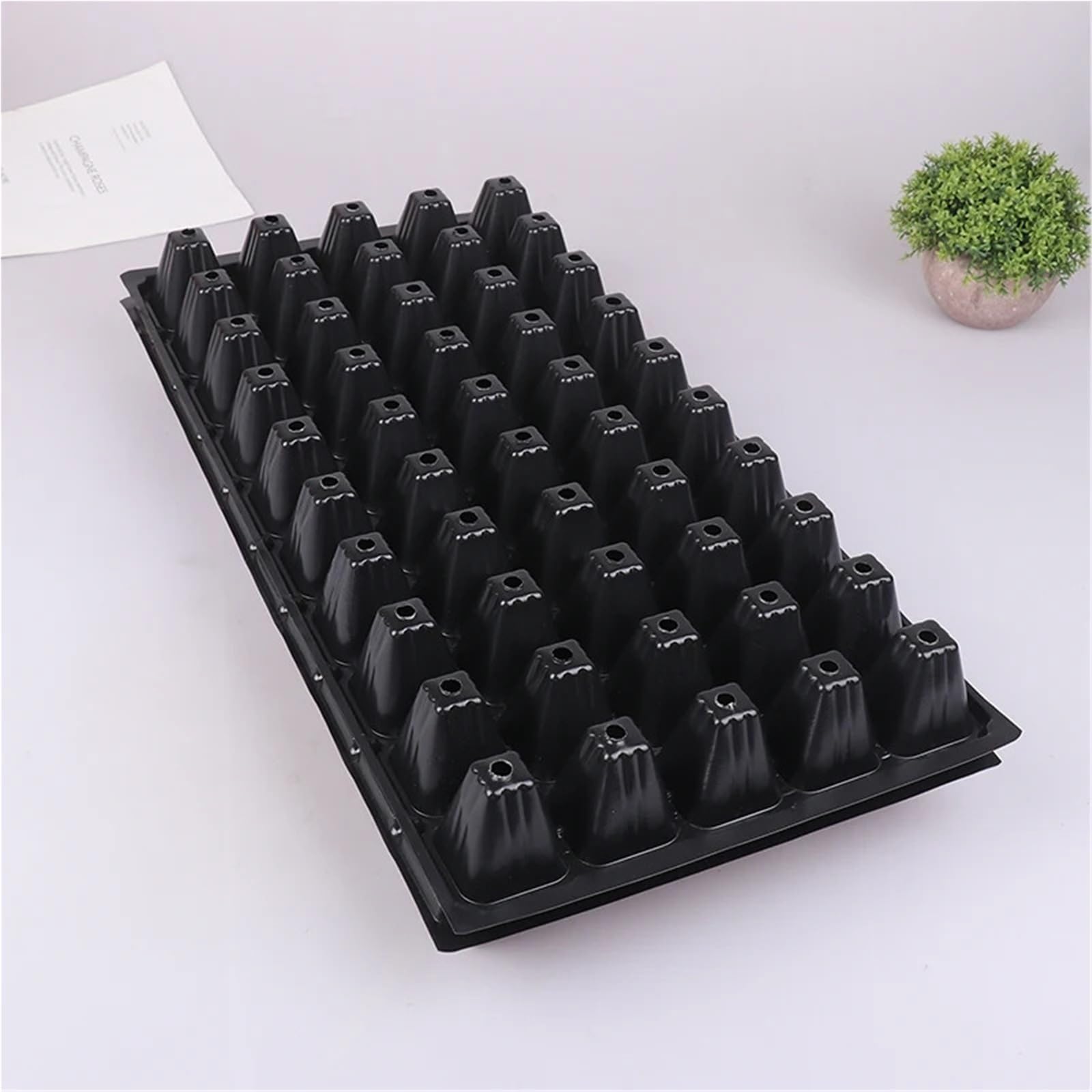 Anzuchtschale 2Pcs 50 Zellen Sämling Trays Kunststoff Garten Keimung Schwarz Container Liefert for Gemüse Blume für Pflanzen