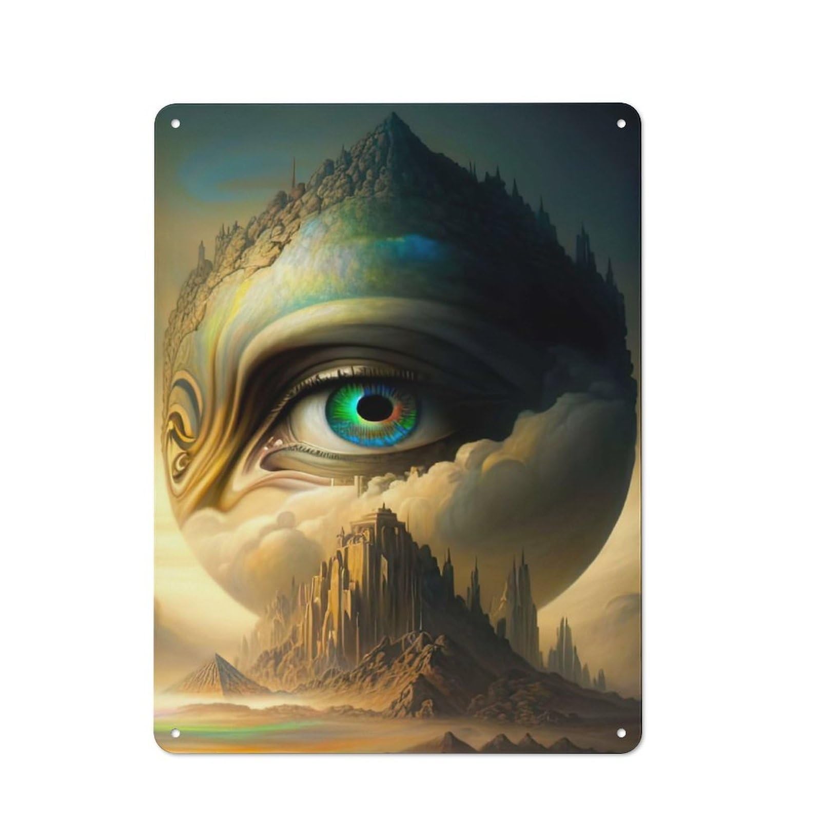 The Watcher Vintage Tin Sign 40x30cm for Café Or Home Bar, with Clear Vintage Wall Decor Character