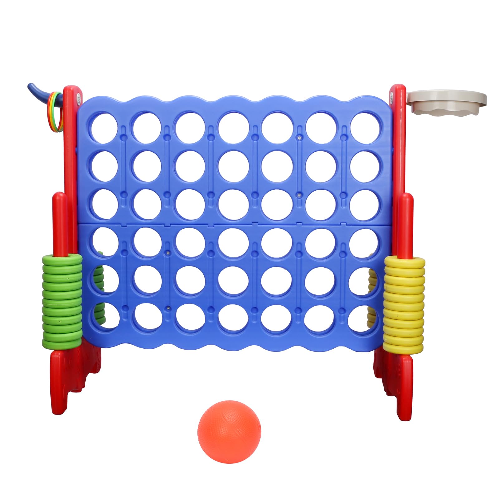 Riesiges Vier gewinnt Spiel mit Tragetasche für Familien Partyspiele | 3-in-1-Jumbo-Spiel 4-to-Score für drinnen/draußen mit Schnellverschluss-Schieber Lawn Connect Spiel für Kinder & Erwachsene