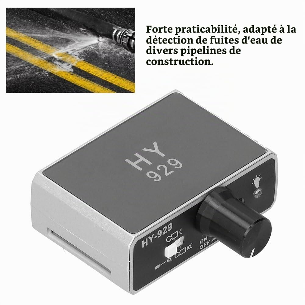 Tissting Détecteur de Fuite d'Eau Souterraine, Haute Résistance Détecteur de Fuite de Conduite d'Eau, Localisateur de Fuite d'Eau, Double Sonde, ABS + Métal, for Plomberie et Maintenance