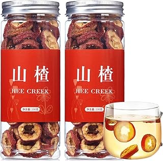 Hee Creek Hawthorn Fruit Tea Seedless Dried Hawthorn Slices 7.06oz / 200g 100% Natural Sun-Dried Hawthorn Slices, Tea Infusion, Chinese Plant Herbal Tea, Naturally Dried Berry Slices, 无核山楂干 助消化无硫山楂片