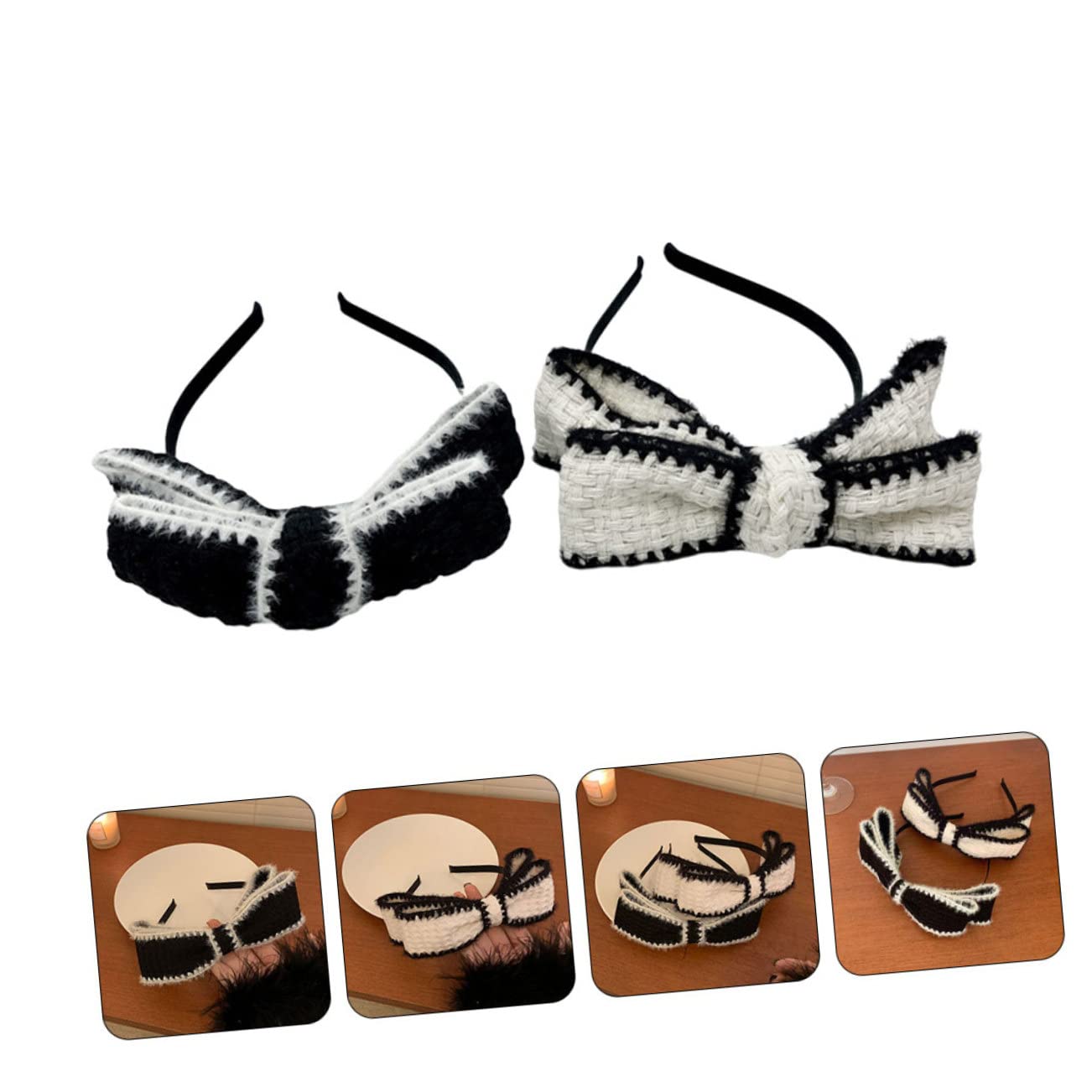 FRCOLOR 3 Juegos de Lindas Bandas para El Cabello con Lazo para Mujeres Y Niñas Diadema con Lazo Accesorio para El Cabello de Moda para Fiestas de Cosplay 2 Piezas X 3
