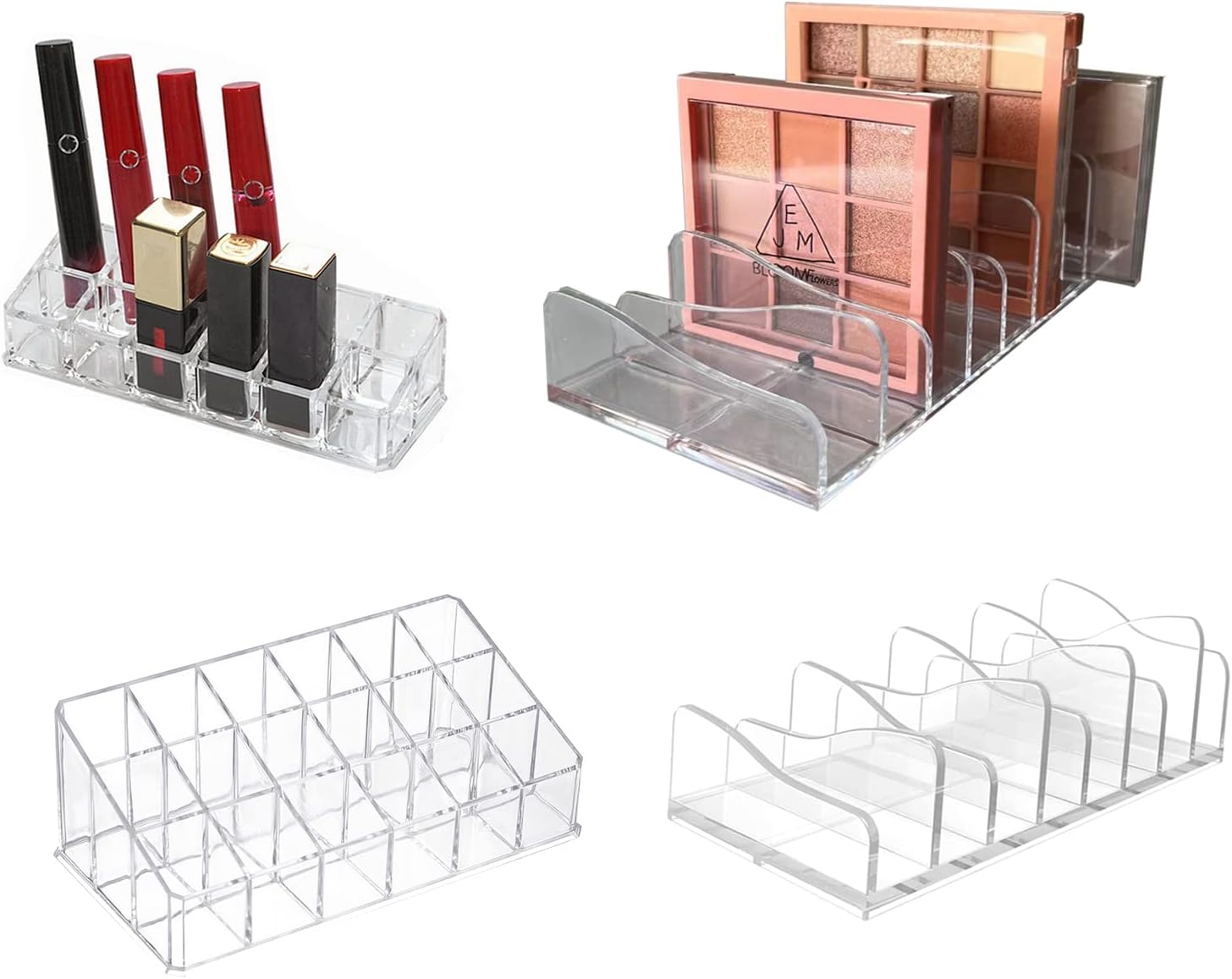 Facune 2Pcs Eyeshadow Palette Organizers and 2Pcs Lipstick
