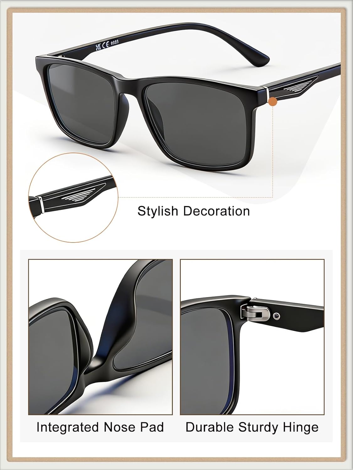 LianSan Progressive Multifocus Reading Sunglasses for Men,No-Line Multifocal Sun Readers with UV Protection for Outdoor Use