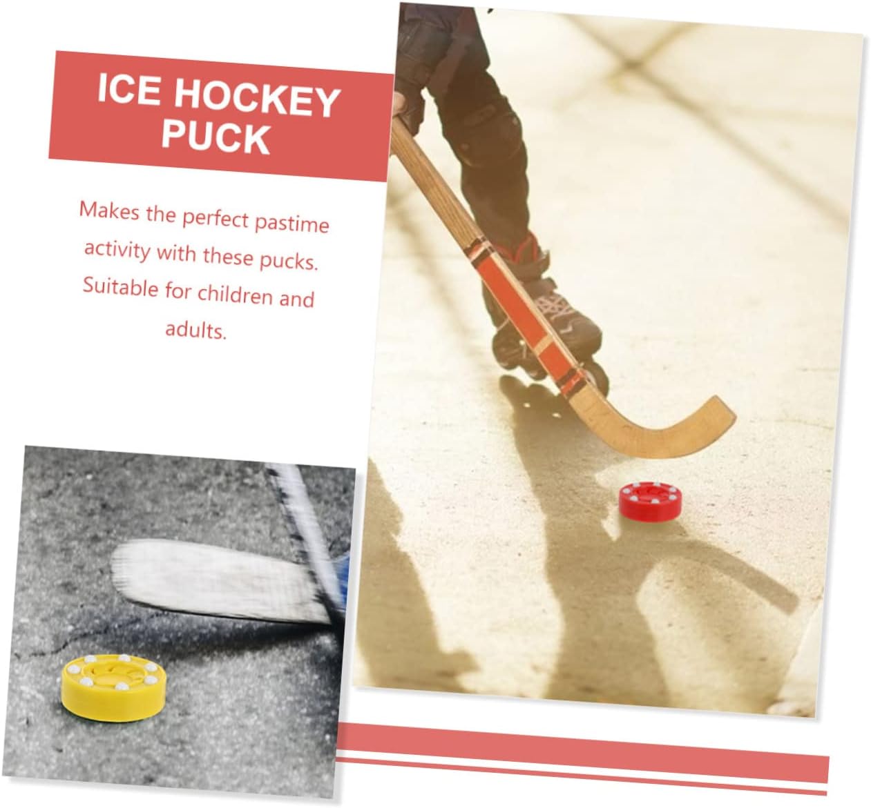 4pcs Roller Hockey for Training Replaceable Pucks for Indoor and Outdoor Practice Low Friction Design for Smooth Play for Hockey Supply and Skill Development