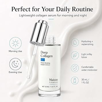 Maison Deep Collagen Serum, Plumping Facial Serum with Hyaluronic Acid -1PC