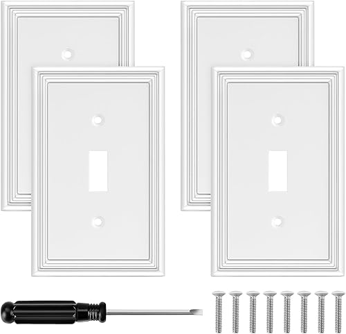 Miniatura 15 de Placa de Pared Decorativa Moderna Blanca para Interruptor de Luz Cubiertas de Tomacorriente Decorativas Placas de Interruptor Basculante