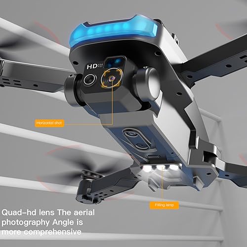 Miniatura 4 de Drone WiFi FPV con cámara 4K HD, modo de retención de altitud, dron RC plegable, ruta de mosca cuadricóptero, nuevo modo FlyAltitude Hold sin