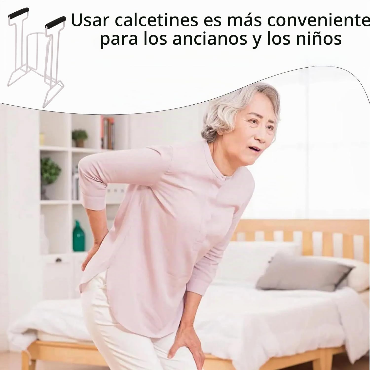 Calzador De Medias De Compresión De Acero,Calzador De Calcetines,Calzador De Medias De Compresión,Aparato Para Poner Medias,Cómodas Empuñaduras De Espuma,Para Mujeres Embarazadas,Personas Mayores