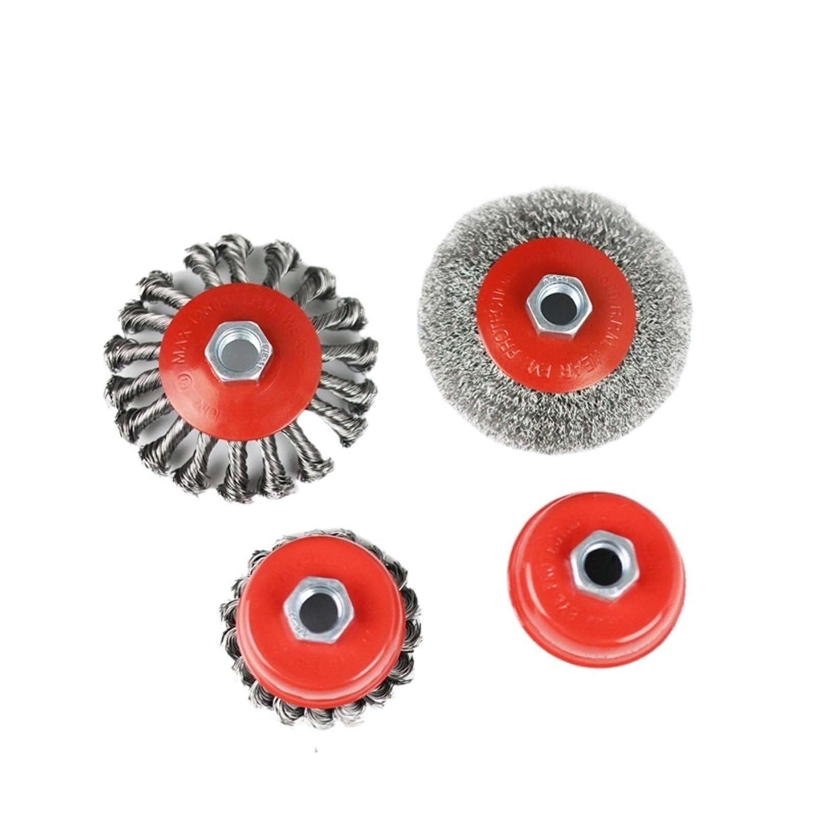 Disques à brosse métallique, Brosse en fil d'acier torsadé 75mm/100mm M14, retrait rouge for meuleuse d'angle(A2)