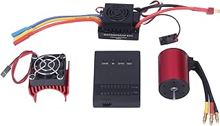 60A Waterproof Brushless ESC, Low Voltage Protection 3650 4300KV Brushless Motor Excellent Acceleration with Cooling Fan for 1/10 RC Car