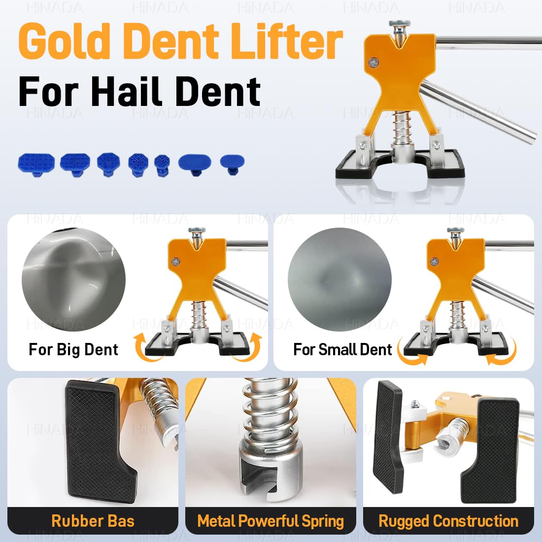 HiNADA 139Pcs Auto Dellen Reparaturset, Auto Reparatur Ausbeulwerkzeug Lackfreies Dent Reparatur Puller Kit PDR Werkzeugset für Hagelschaden, Karosserie & Beulenentfernung