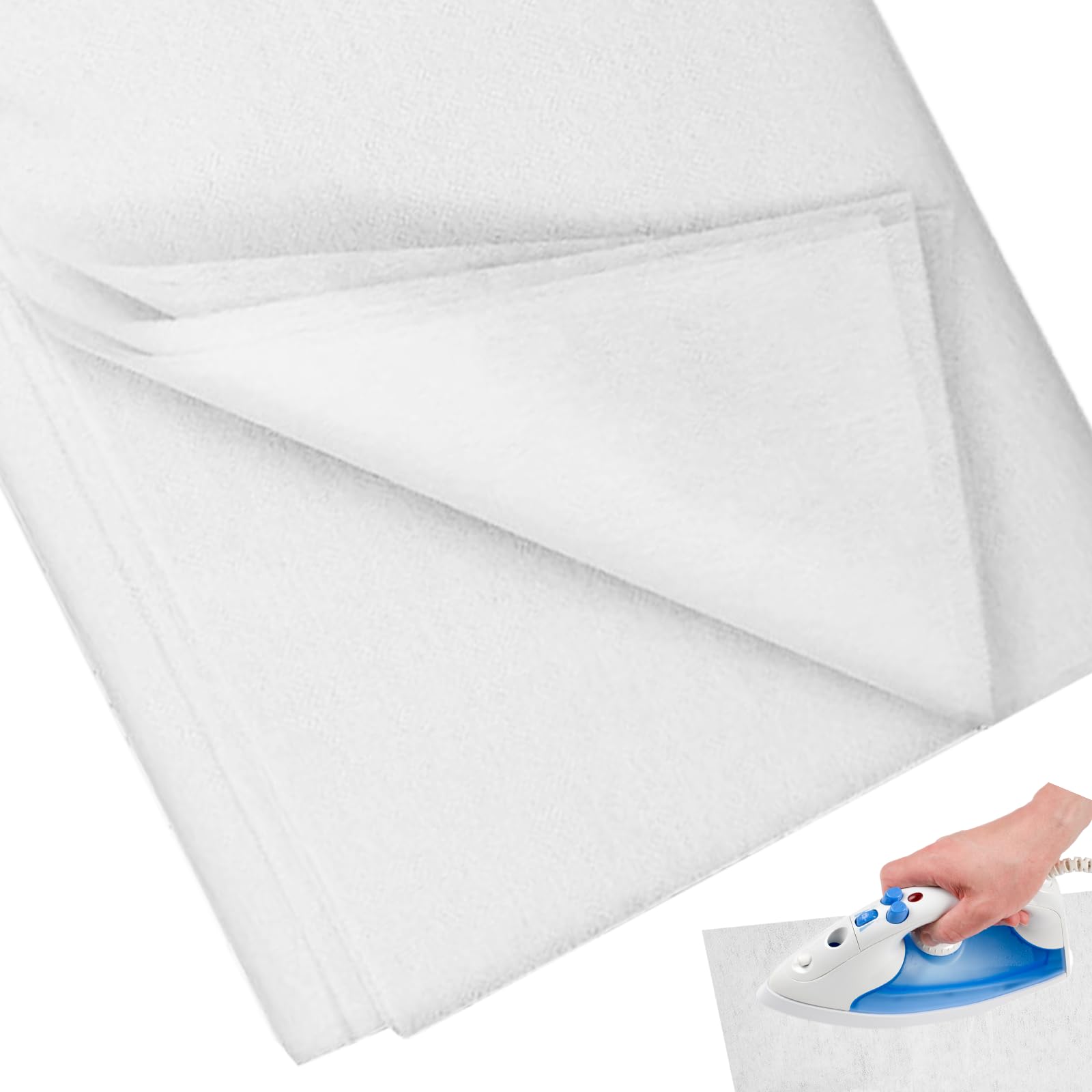 Fliselina Termoadesiva Per Tessuti 100x200 Cm – Bianca, Senza Cuciture, Con Metro E Forbici, Per Orli E Rinforzi