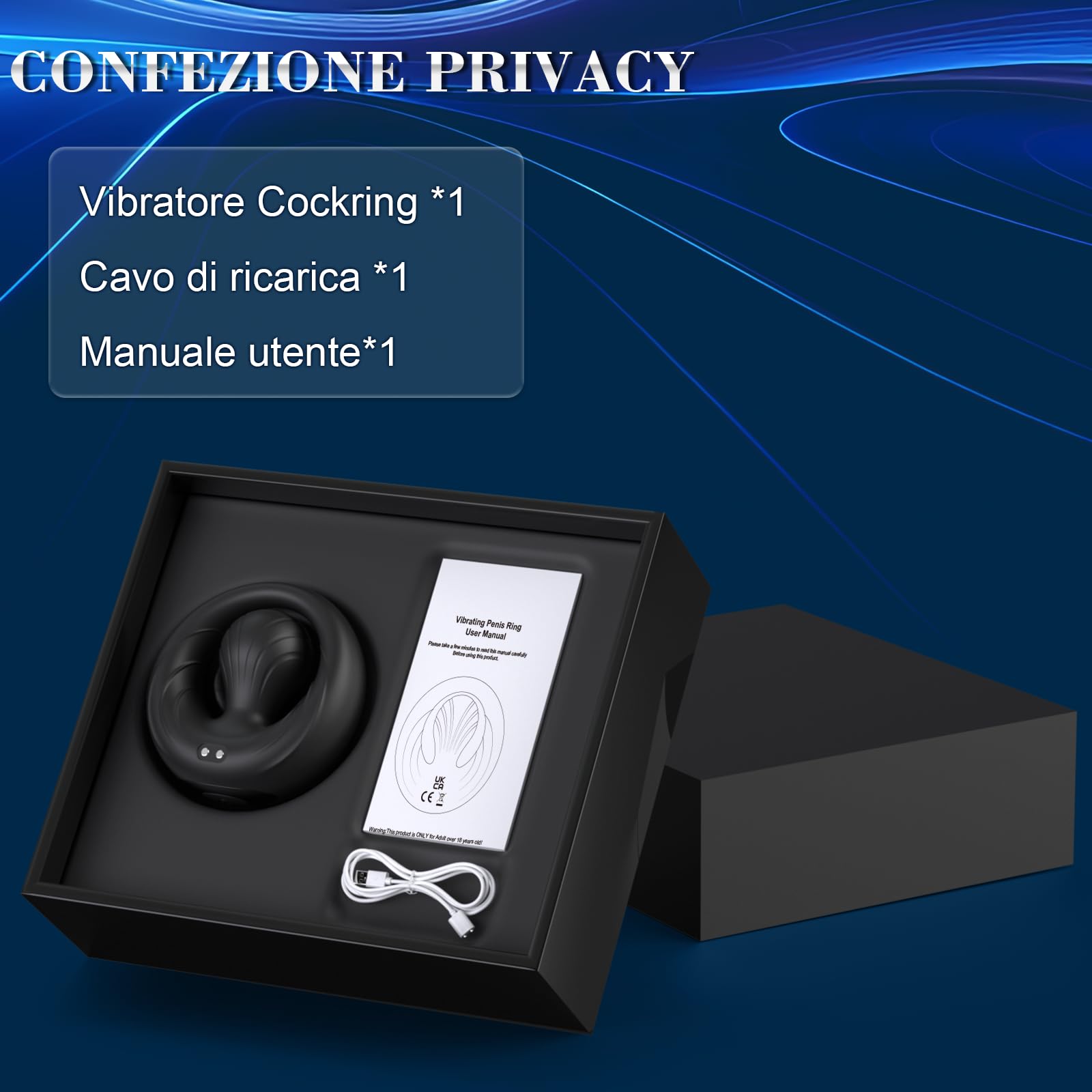 Anello Vibrante per Lei e Lui Sex Toys - Vibratoreper Uomo Erezione con Perline Regolabili a 360°, 10 Modalità di Vibrazione Anello per Pene da Uomo Cock Ring Sexytoysys Man Giochi Erotiici Coppie