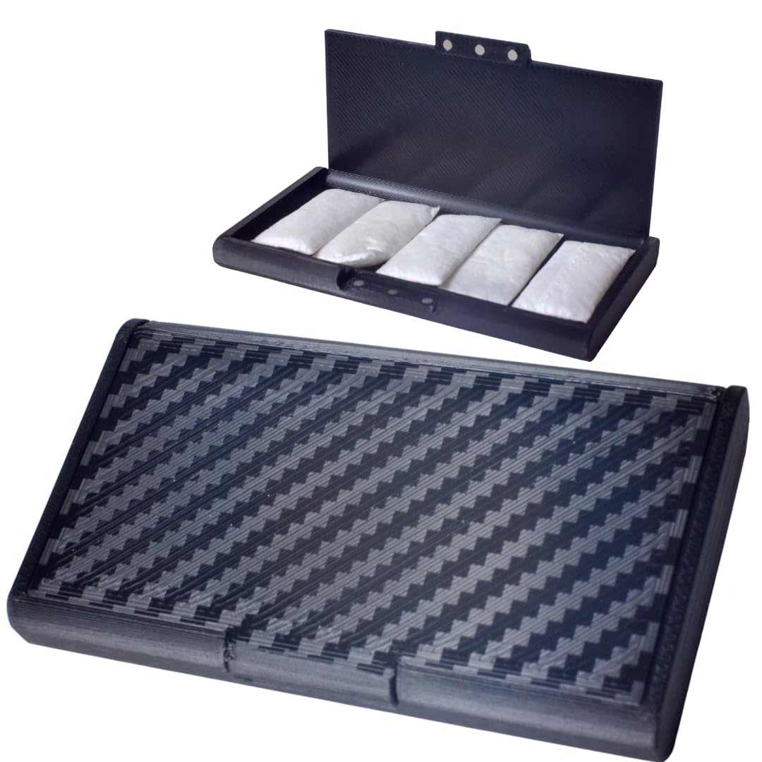 Lounge Corps Carbon Fiber Pouch Slim Case for Zyn | Discreet Durable Container | Holds 5 Pouches | Storage Gift for Him