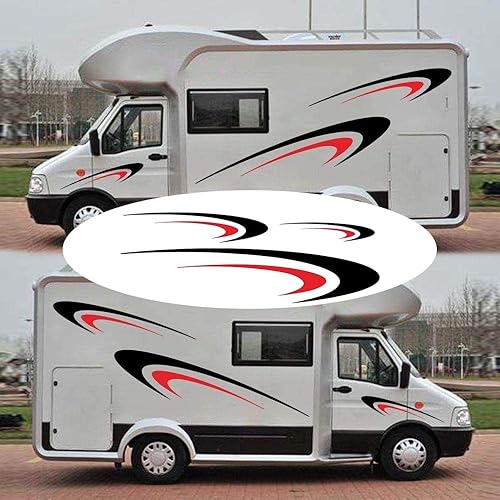 Miniatura 10 de Calcomanías de vinilo grandes, calcomanías de cuerpo de automóvil, calcomanías gráficas de rayas de vinilo para cámper, RV, remolque, autocaravana,