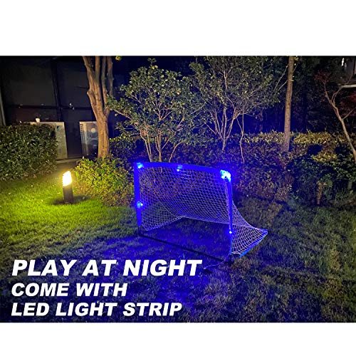 CalmMax Portable Soccer Goal 4x3 FT, Pop Up Soccer Goal Net with Aim Target | Agility Training Cones| Carry Bag - Outdoor Training Soccer Goal for Kids (Set of 2) - Thumbnail 2