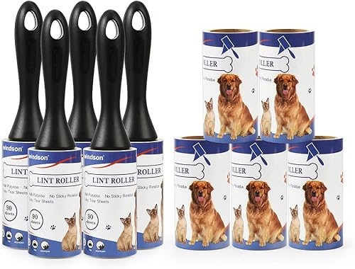 windson 900 hojas/10 recambios de rodillos de pelusa para pelo de mascotas extra pegajosos – removedor de pelusas de gatos y perros, rodillo de