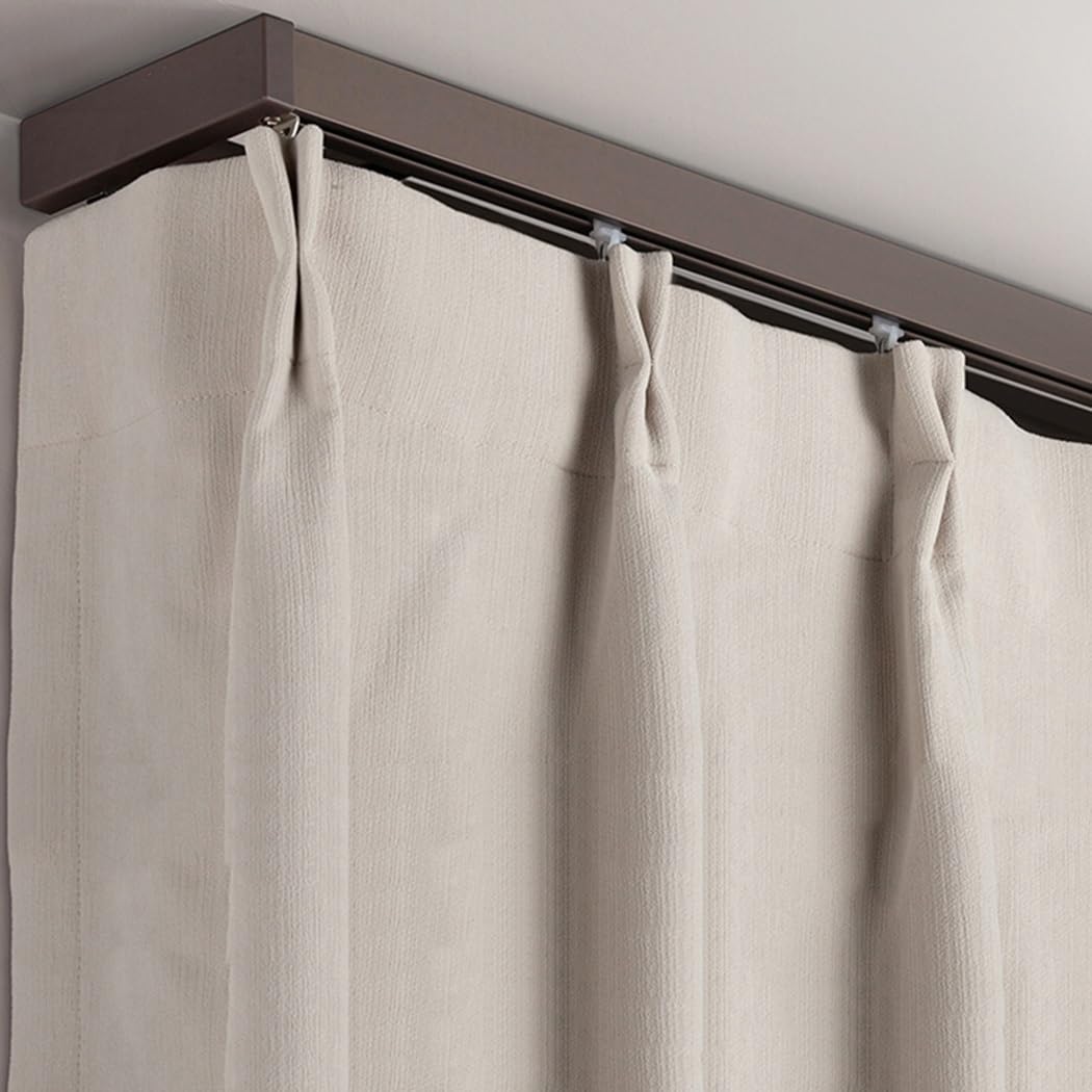 Gardinenstangen-Set mit 2 Schienen, Aluminiumlegierung, Wandhalterung, verstellbarer Raumteiler, schwarze Ain-Schiene, Wickelzubehör, für Heimdekoration