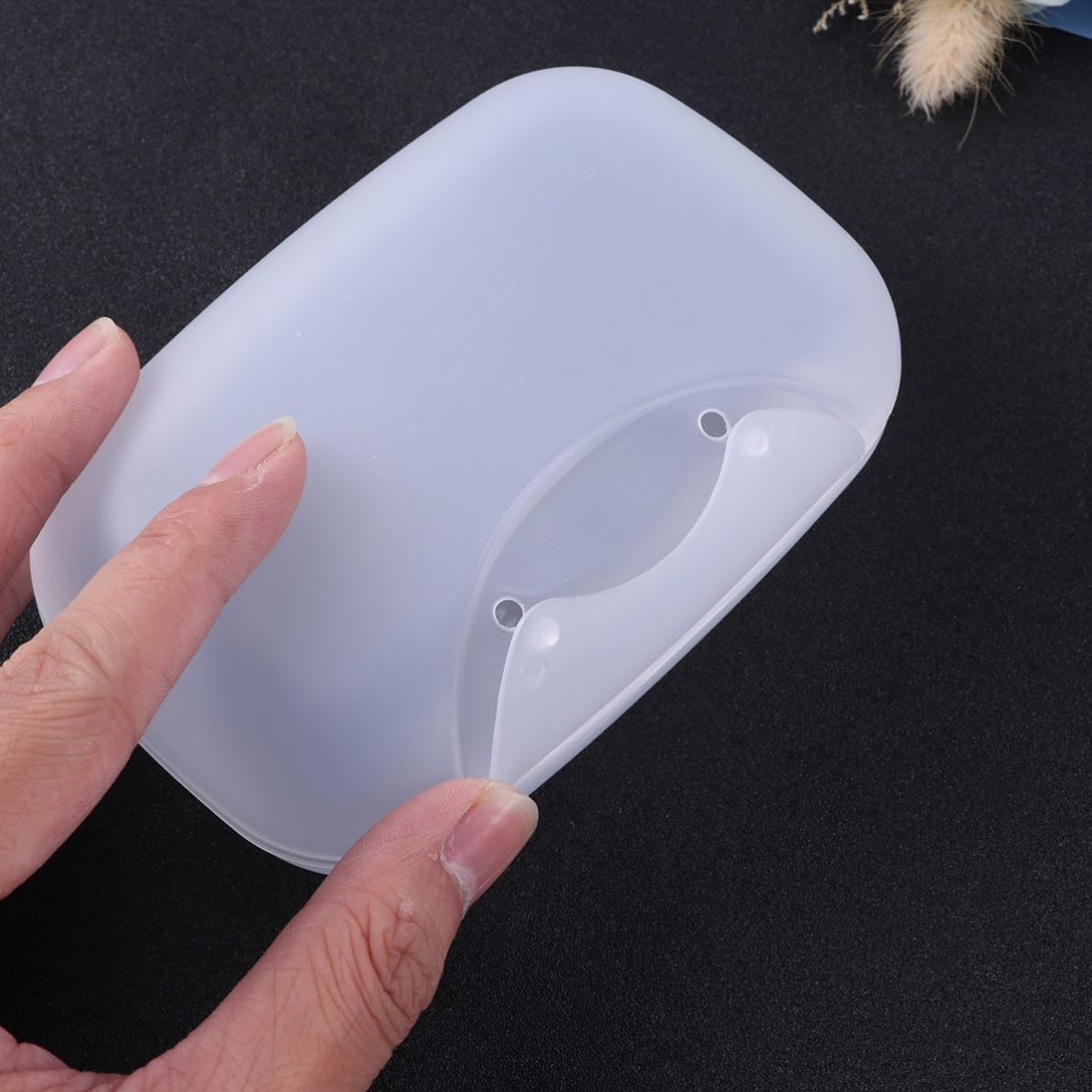 2pcs White PP Double Hole Buckle Soap Box for Gym and Travel image 4